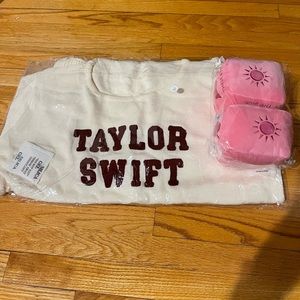 Taylor swift Valentine’s Day pink cruel summer fuzzy dice & red knit sweater